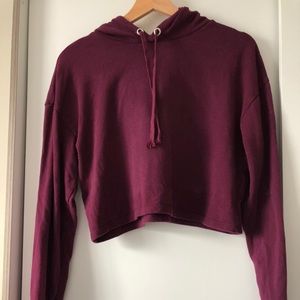 Maroon cropped hoodie